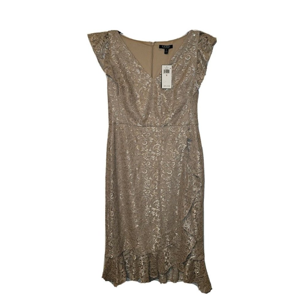 Lauren Ralph Lauren Champaign Gold Glitter Lace Co